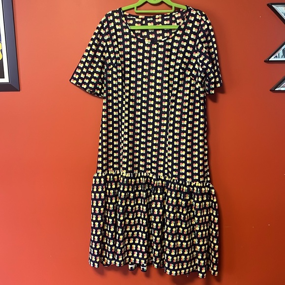 70’s vintage sheer polyester dress polka dot print - Picture 5 of 6